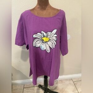 Vibrant Purple Daisy Women's Top
